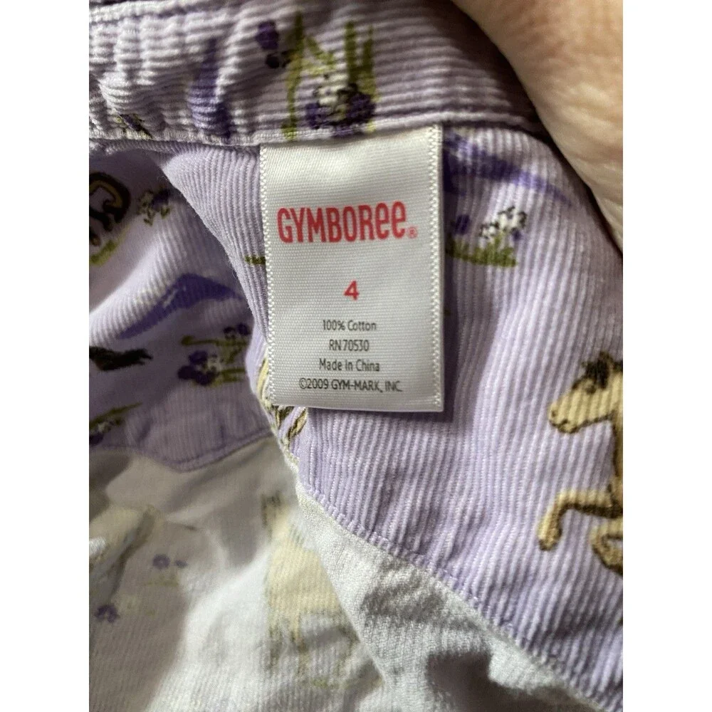 Gymboree Girls Size 4 Purple Corduroy Horse Western Shirt 2009